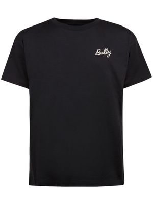 Bally logo-embroidered organic cotton T-shirt - Black