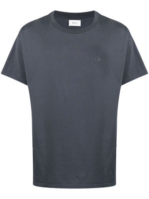 Bally logo-embroidered organic cotton T-shirt - Blue