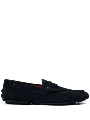 Bally logo-embroidered round-toe loafers - Black