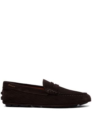 Bally logo-embroidered round-toe loafers - Brown
