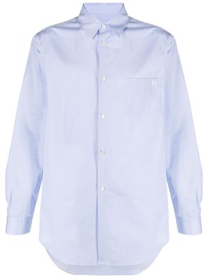 Bally logo-embroidered striped shirt - Blue
