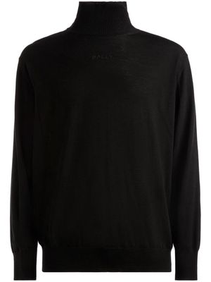 Bally logo-embroidered wool jumper - Black