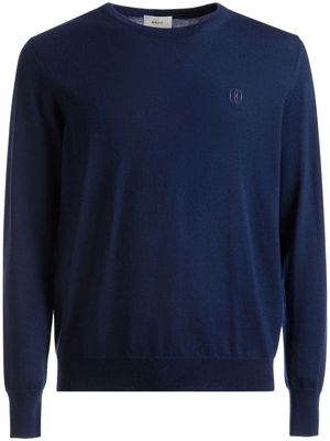 Bally logo-embroidered wool jumper - Blue