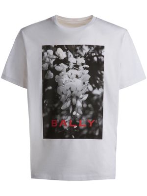 Bally logo floral-print T-shirt - White