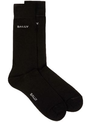 Bally logo-intarsia socks - Black