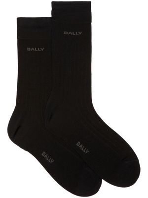 Bally logo-intarsia socks - Blue