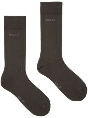 Bally logo-intarsia socks - Grey