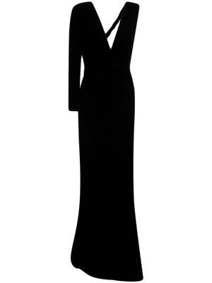 Bally logo-lettering draped gown - Black