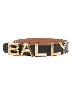 Bally logo-lettering leather belt - Black