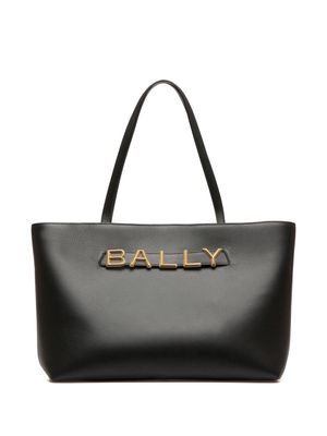 Bally logo-lettering leather tote bag - Black