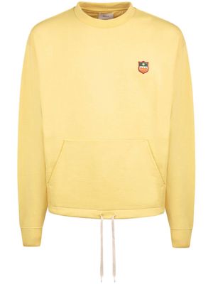 Bally logo-patch drawstring sweatshirt - Yellow