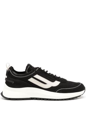 Bally logo-patch exposed-seam sneakers - Black