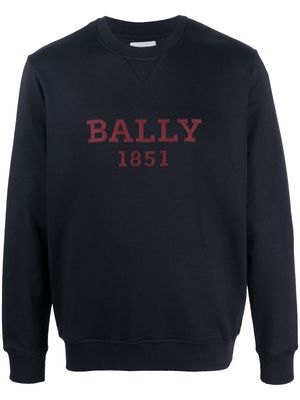 Bally logo-patch organic cotton sweatshirt - Blue