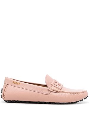 BALLY logo-plaque leather loafers - Pink