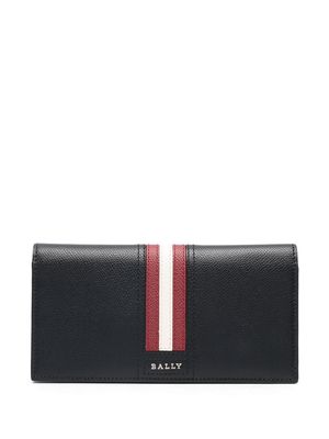 Bally logo-plaque stripe-trim wallet - Black