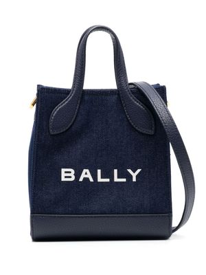 Bally logo-print denim tote bag - Blue