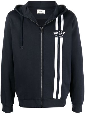 Bally logo-print drawstring hoodie - Blue