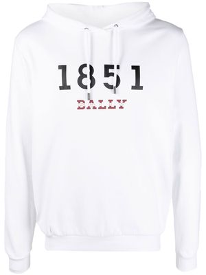 Bally logo-print drawstring hoodie - White