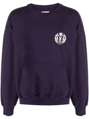Bally logo-print jersey-fleece sweatshirt - Purple