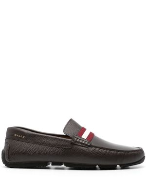 Bally logo-print leather loafers - Brown