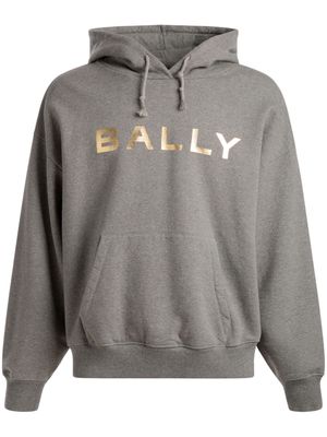 Bally logo-print organic cotton-blend hoodie - Grey