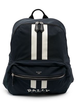 Bally logo-print striped backpack - Blue