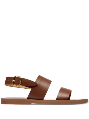 Bally logo-stamp leather sandals - Brown