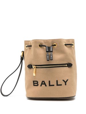 Bally mini Bar canvas bucket bag - Neutrals