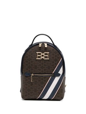 Bally monogram and stripe backpack - Brown