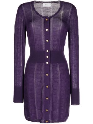Bally monogram-jacquard wool minidress - Purple