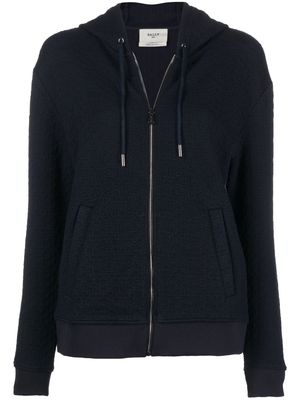 Bally monogram-pattern zip-up hoodie - Blue