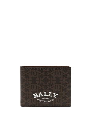 Bally monogram-print leather wallet - Brown