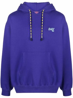Bally organic cotton logo-print hoodie - Purple
