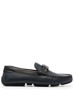 Bally Parsai logo-buckle leather loafers - Blue