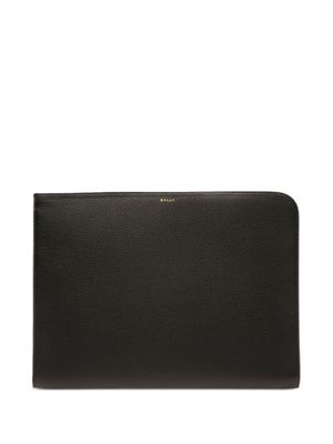 Bally pebbled leather laptop case - Black