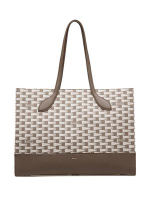 Bally Pennant geometric-pattern print tote bag - Grey