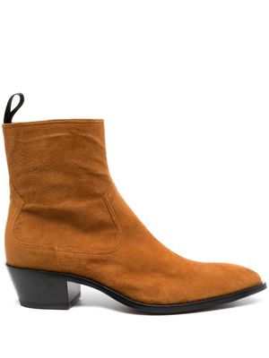 Bally pointed-toe suede ankle boots - U852 BROWN