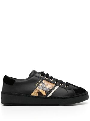 Bally python-print panelled low-top sneakers - Black
