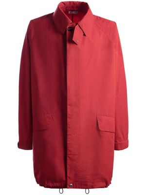 Bally ripstop-texture mid-length parka - Red