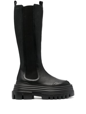 Bally round-toe leather boots - Black