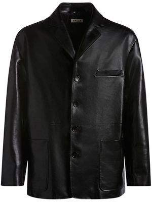 Bally single-breasted leather blazer - Black