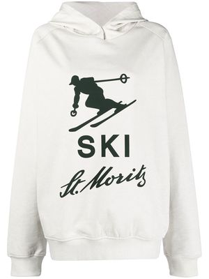 Bally Ski graphic-print cotton hoodie - Grey