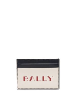 Bally slogan-print leather cardholder - Neutrals