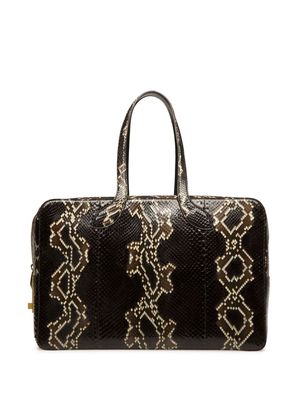 Bally snake-print leather luggage - Black