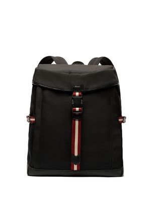 Bally stripe-detail buckled backpack - Black