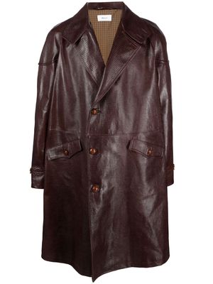 Bally textured-finish leather coat - Brown