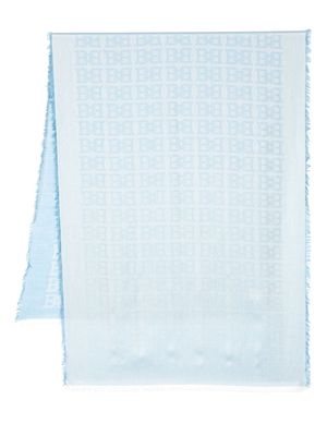 Bally Tuch monogram pattern scarf - Blue