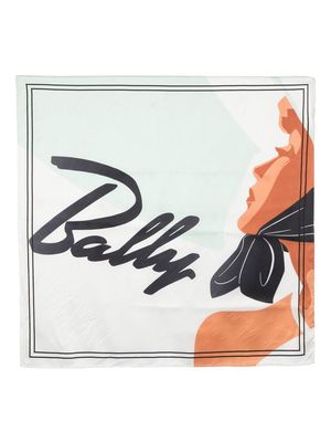 Bally Tuch silk graphic-print scarf - Green