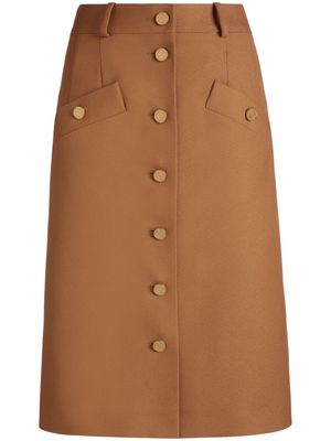 Bally wool-blend midi skirt - Orange