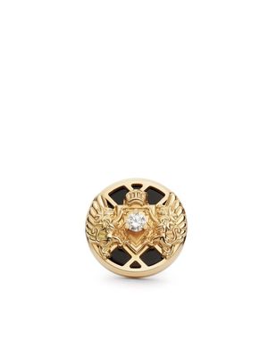 Balmain 18kt yellow gold Emblem diamond single stud earring
